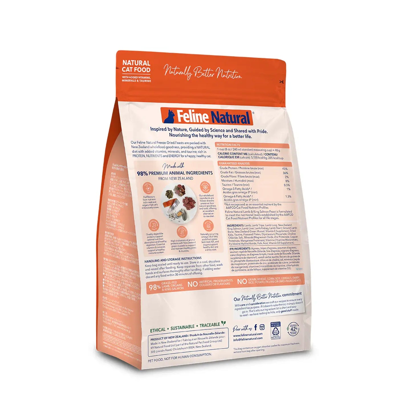 Feline Natural Freeze Dried Cat food - Lamb and Salmon Feast