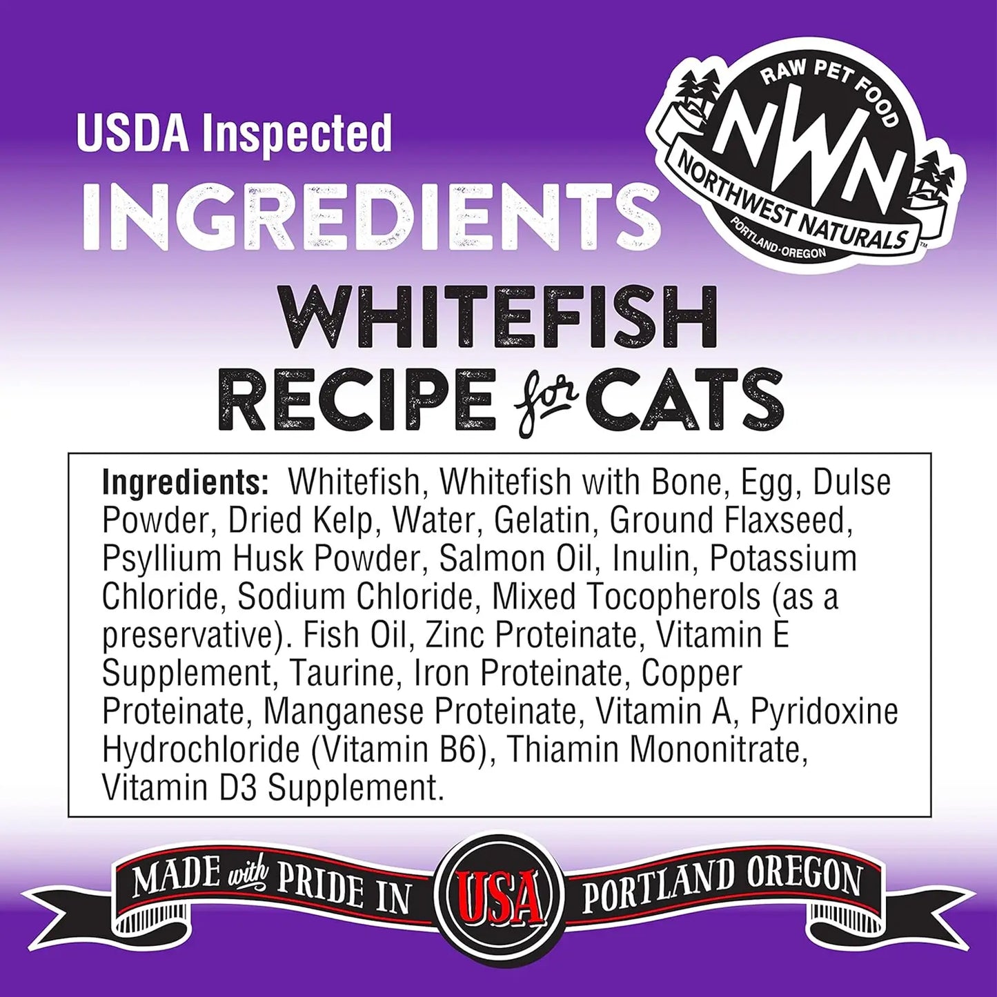 Northwest Naturals Freeze Dried Diets For Cats - Whitefish Recipe