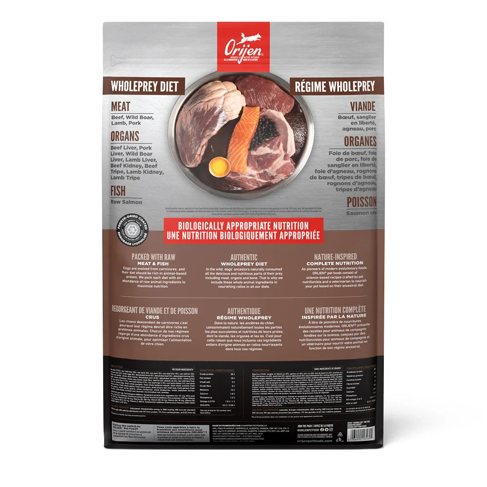 Orijen Grain Free Dog Food - Regional Red