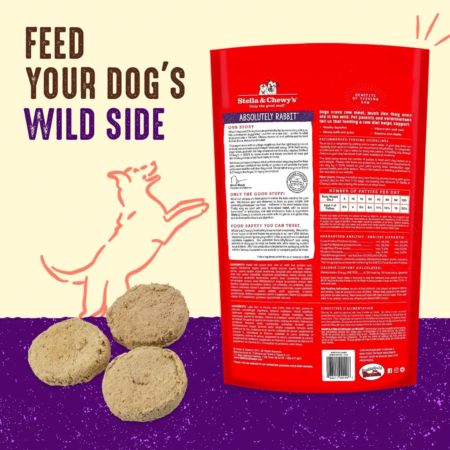 Stella & Chewy's Freeze Dried Rabbit Dinner Patties Dog Food - Vetopia