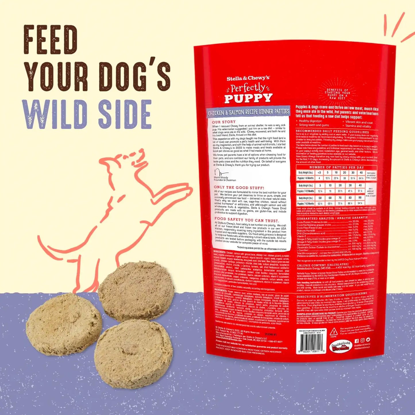 Stella & Chewy's - Freeze Dried Perfectly Puppy Chicken & Salmon Dinner Patties