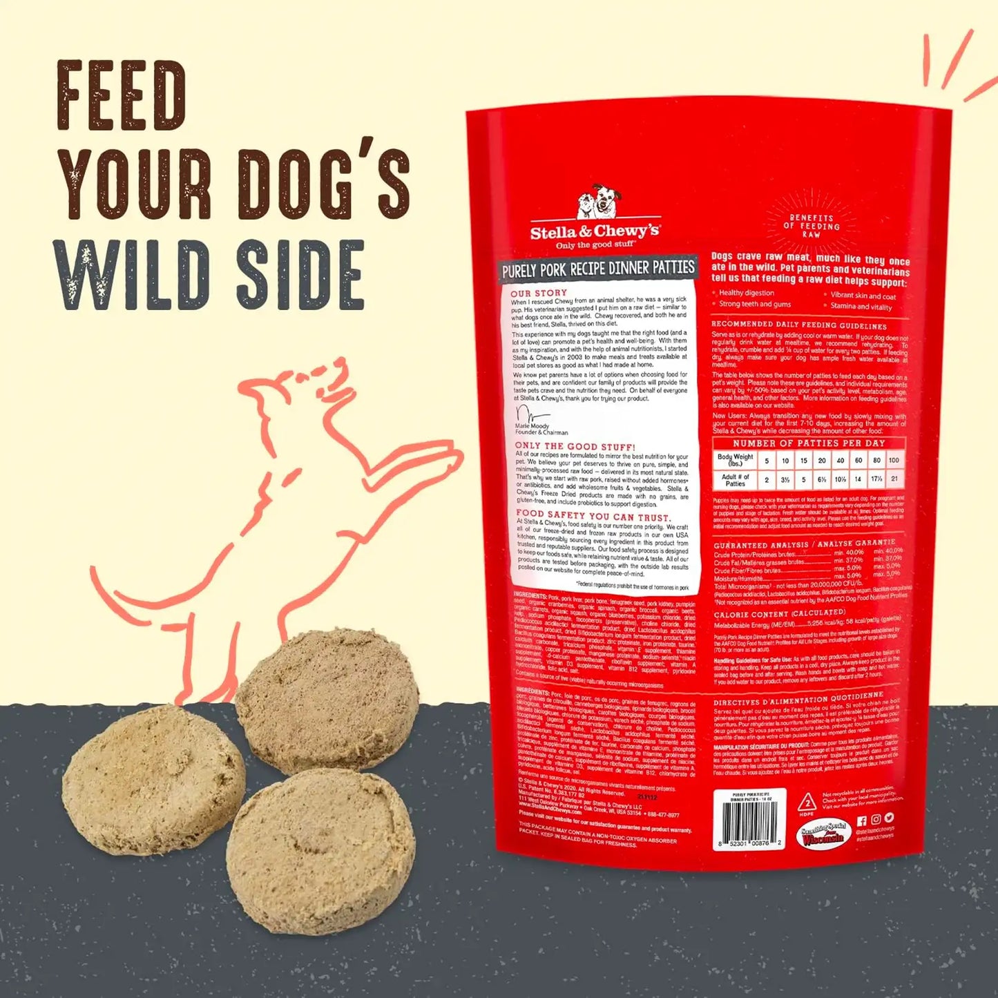 Stella & Chewy's - Freeze Dried Purely Pork Dinner Patties