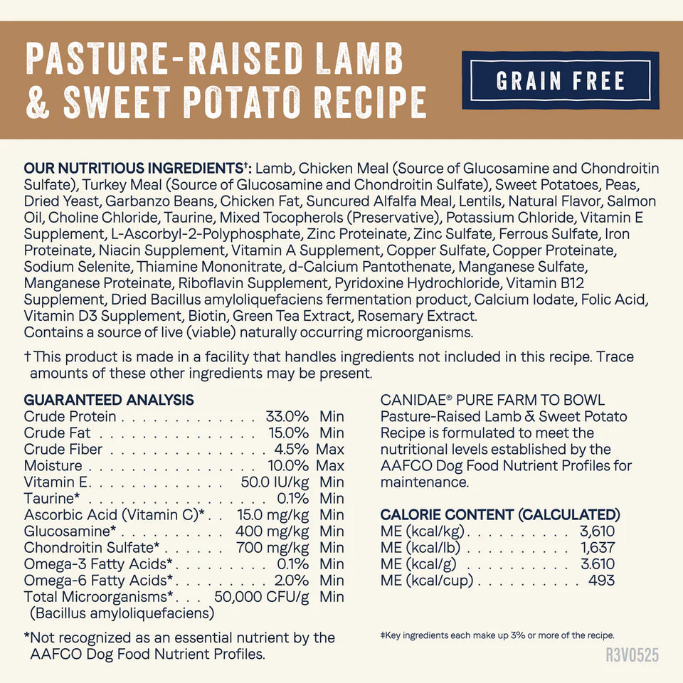 Canidae | PURE Dry Dog Food Grain Free Lamb and Pea | Vetopia