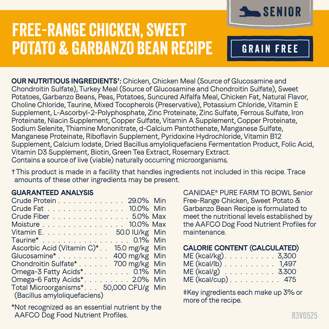 Canidae | PURE Senior Dry Dog Food Grain Free Chicken | Vetopia