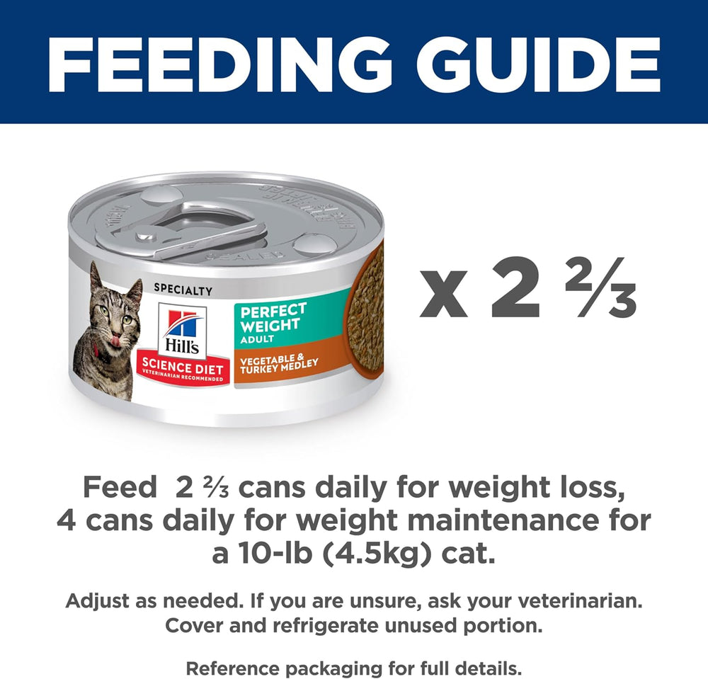 Hill's Science Diet - Feline Adult Perfect Weight Vegetable & Turkey Medley 2.9oz