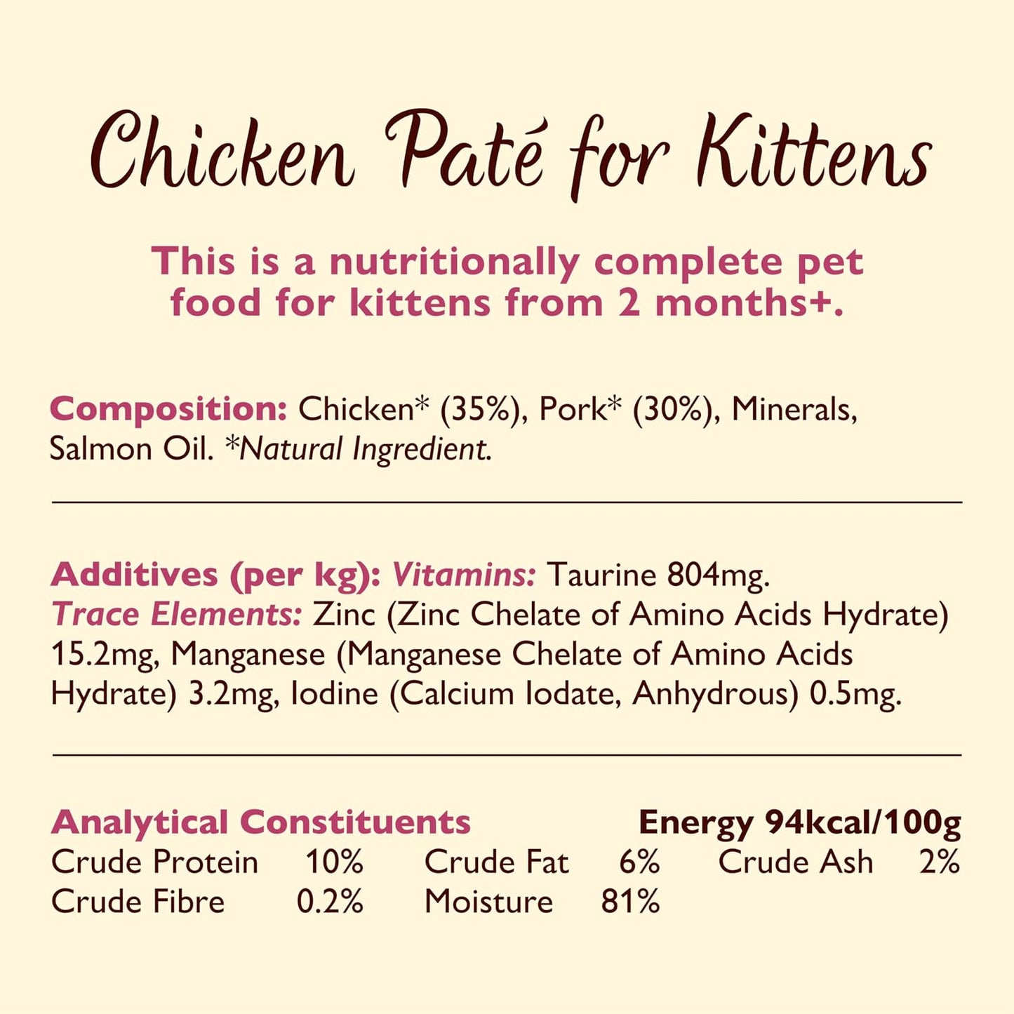 Lily's Kitchen - Cat Wet Food - Chicken Paté for Kittens - Vetopia