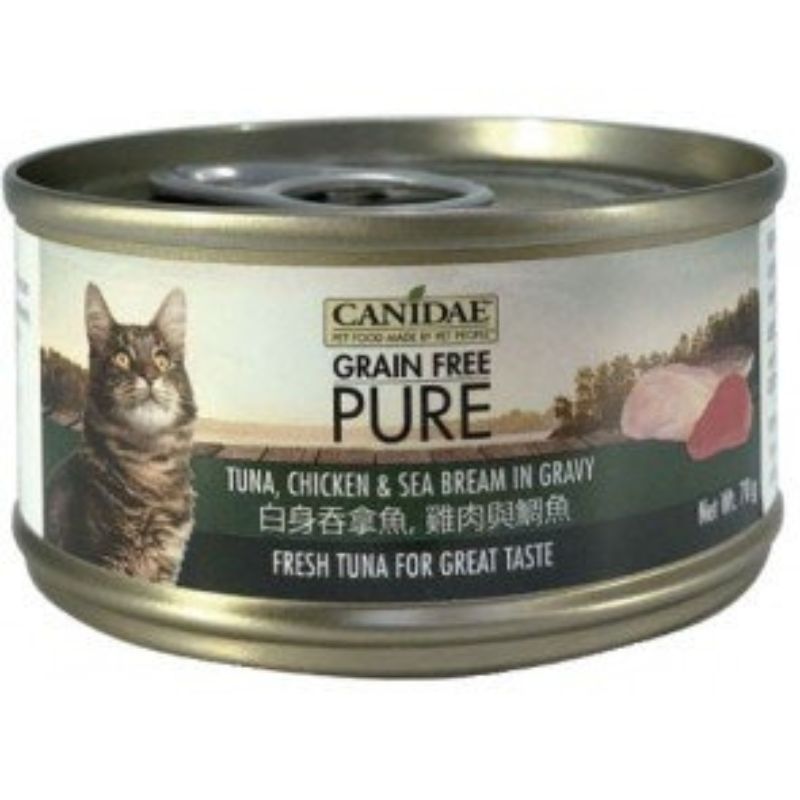 Canidae Pure Canned food for Cat - Tuna, Chicken & Sea Bream in gravy 70g