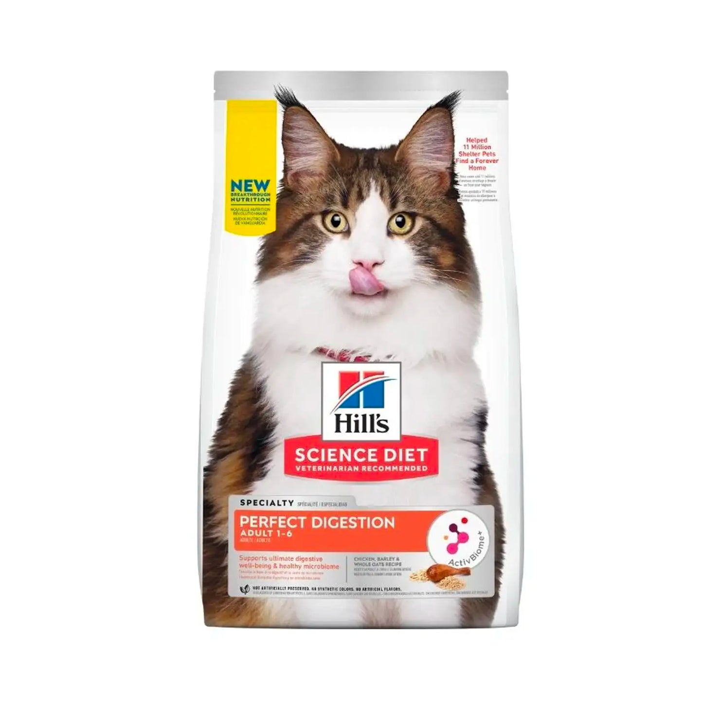 Hill's Science Diet (Specialty) - Perfect Digestion Feline Adult 1+ Chicken, Barley & Whole Oats 3.5lbs