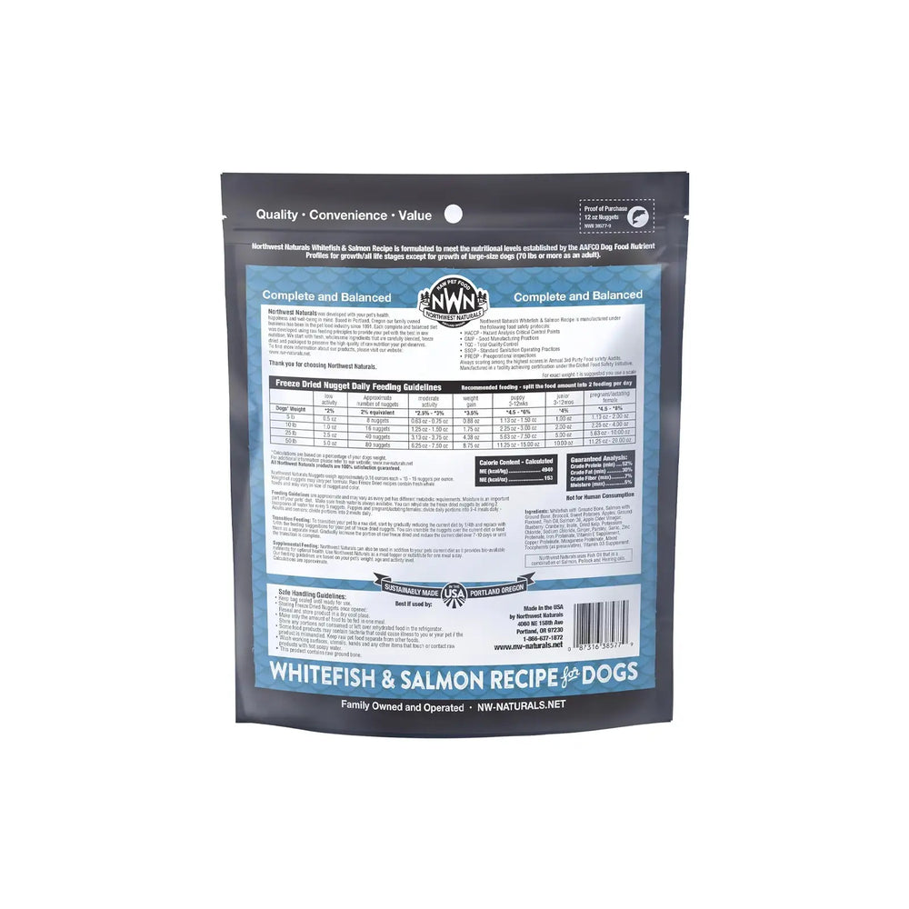 Northwest Naturals Freeze Dried Diets For Dogs - Whitefish And Salmon Recipe 12oz