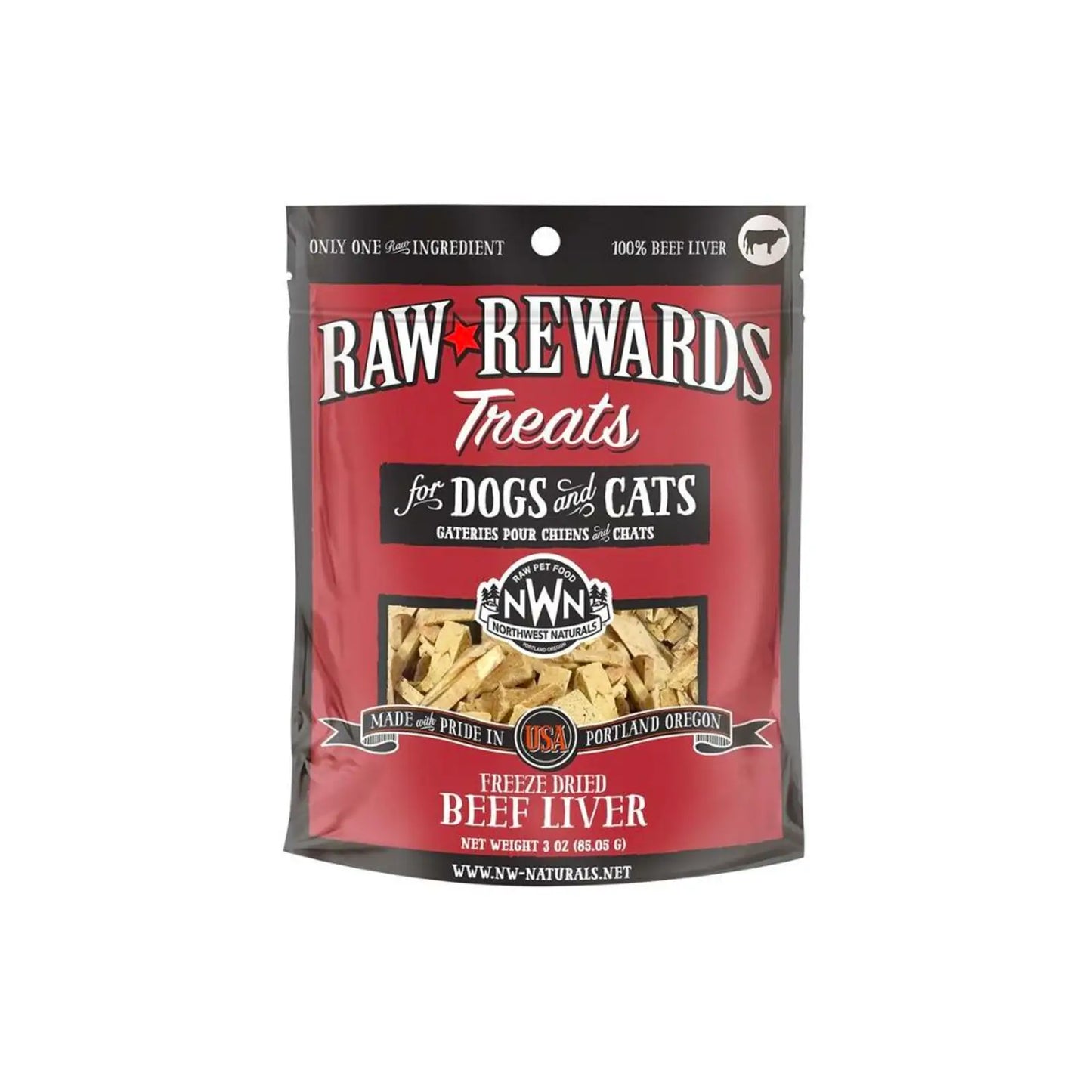 Northwest Naturals Raw Rewards Freeze Dried Treats For Dogs And Cats - Beef Liver 85g