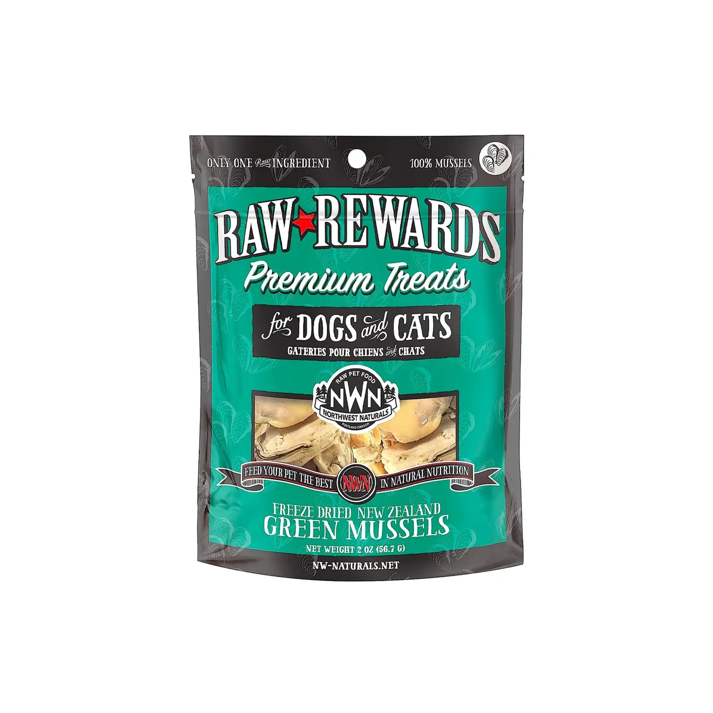 Northwest Naturals Raw Rewards Freeze Dried Treats For Dogs And Cats - Green Lips Mussels