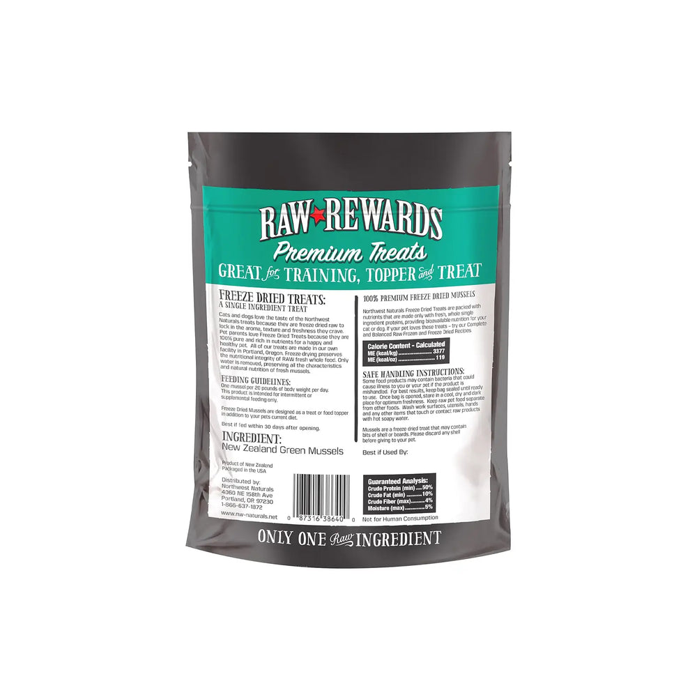 Northwest Naturals Raw Rewards Freeze Dried Treats For Dogs And Cats - Green Lips Mussels