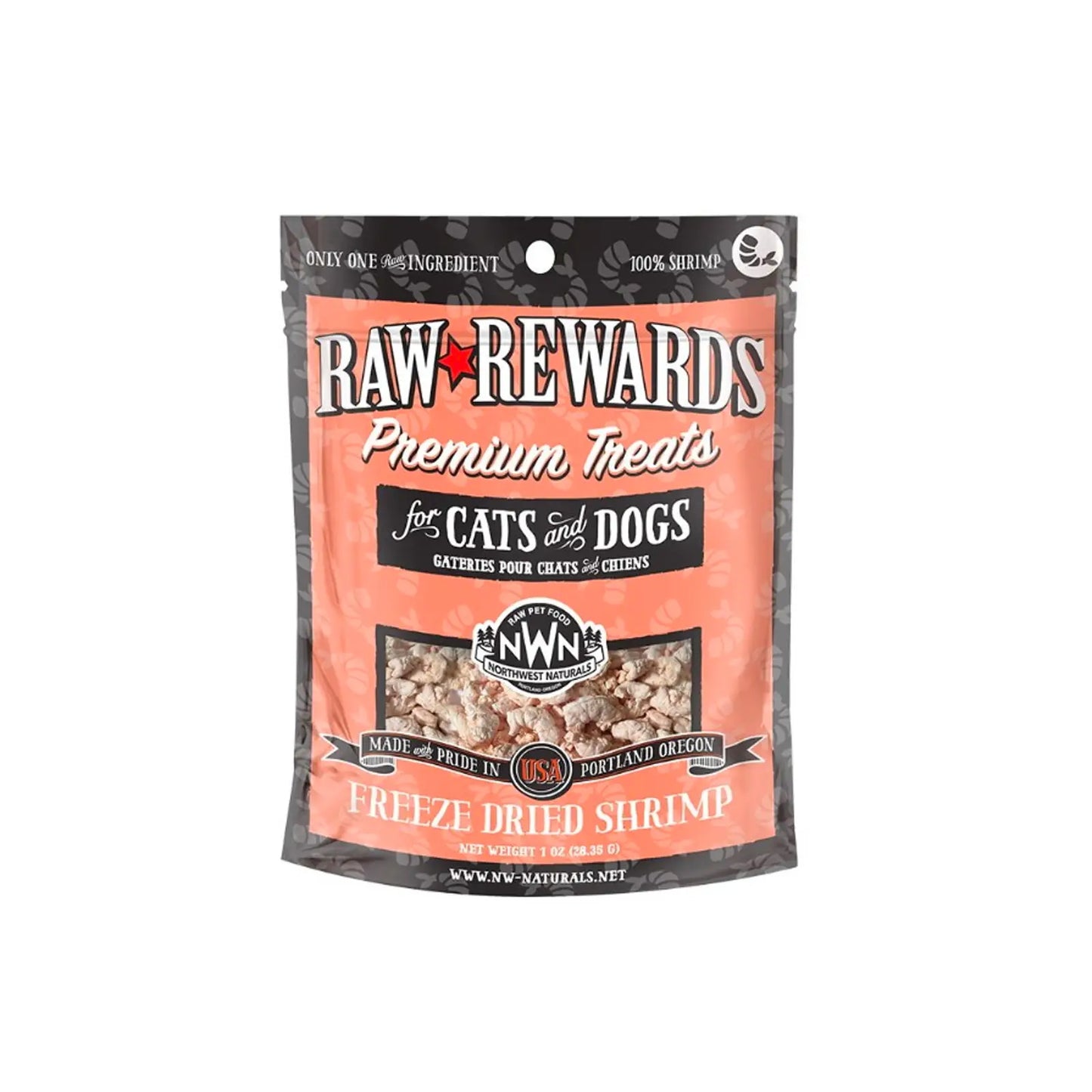 Northwest Naturals Raw Rewards Freeze Dried Treats For Dogs And Cats - Shrimp 28.35g