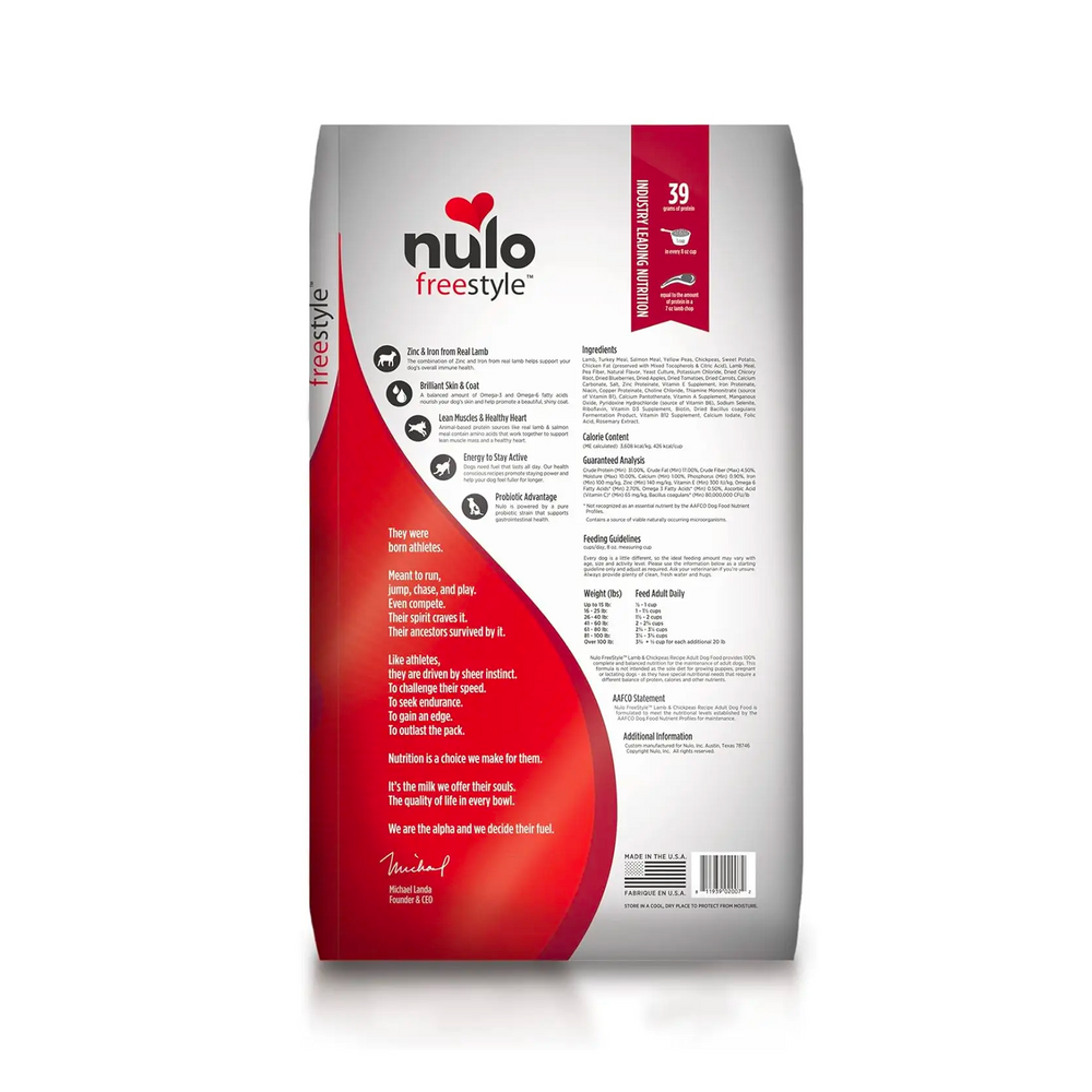 Nulo Freestyle Grain Free Dog Food - Lamb & Chickpeas Recipe