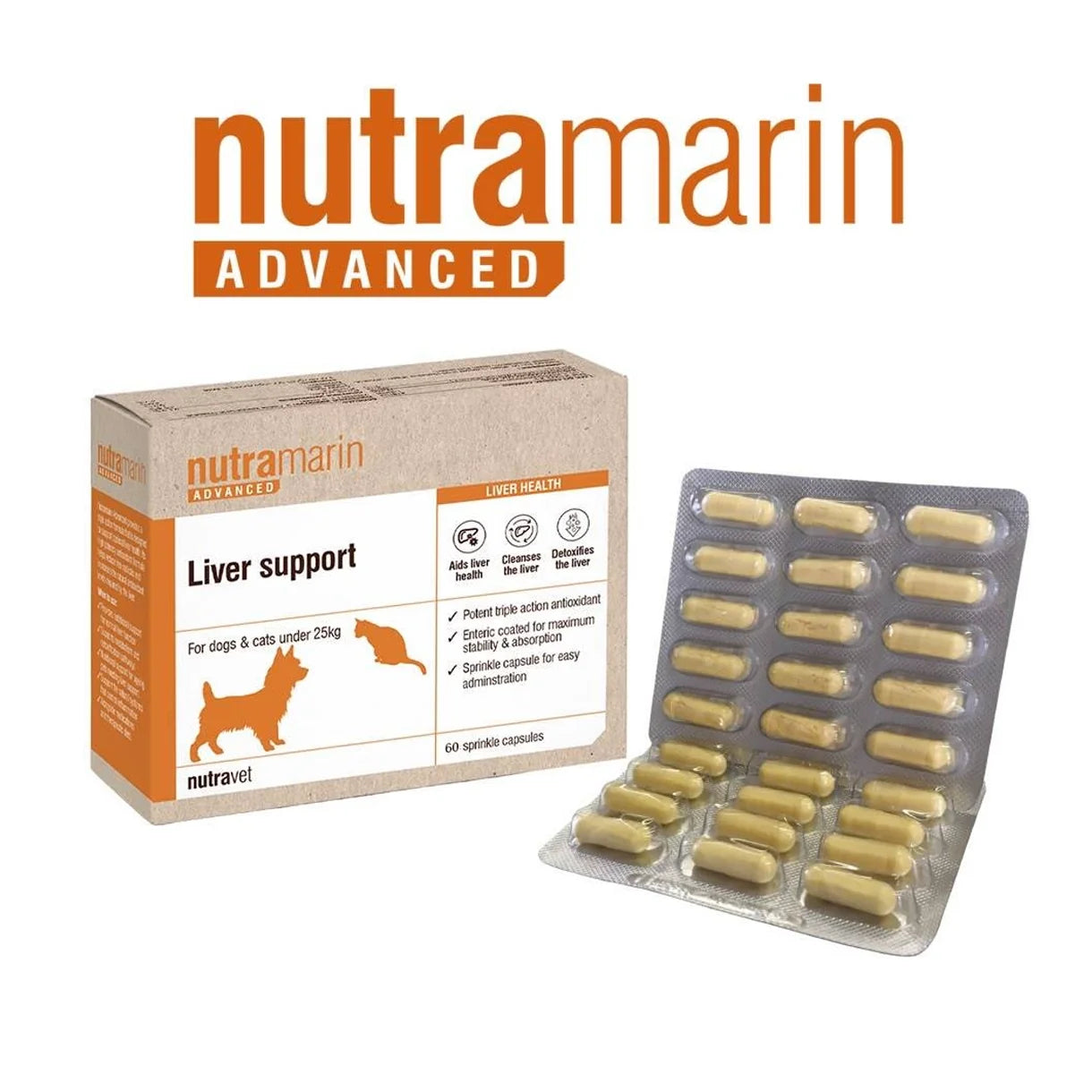 Nutravet - Nutramarin+ (SAMe 100mg Liver Supplement for Dogs & Cats)