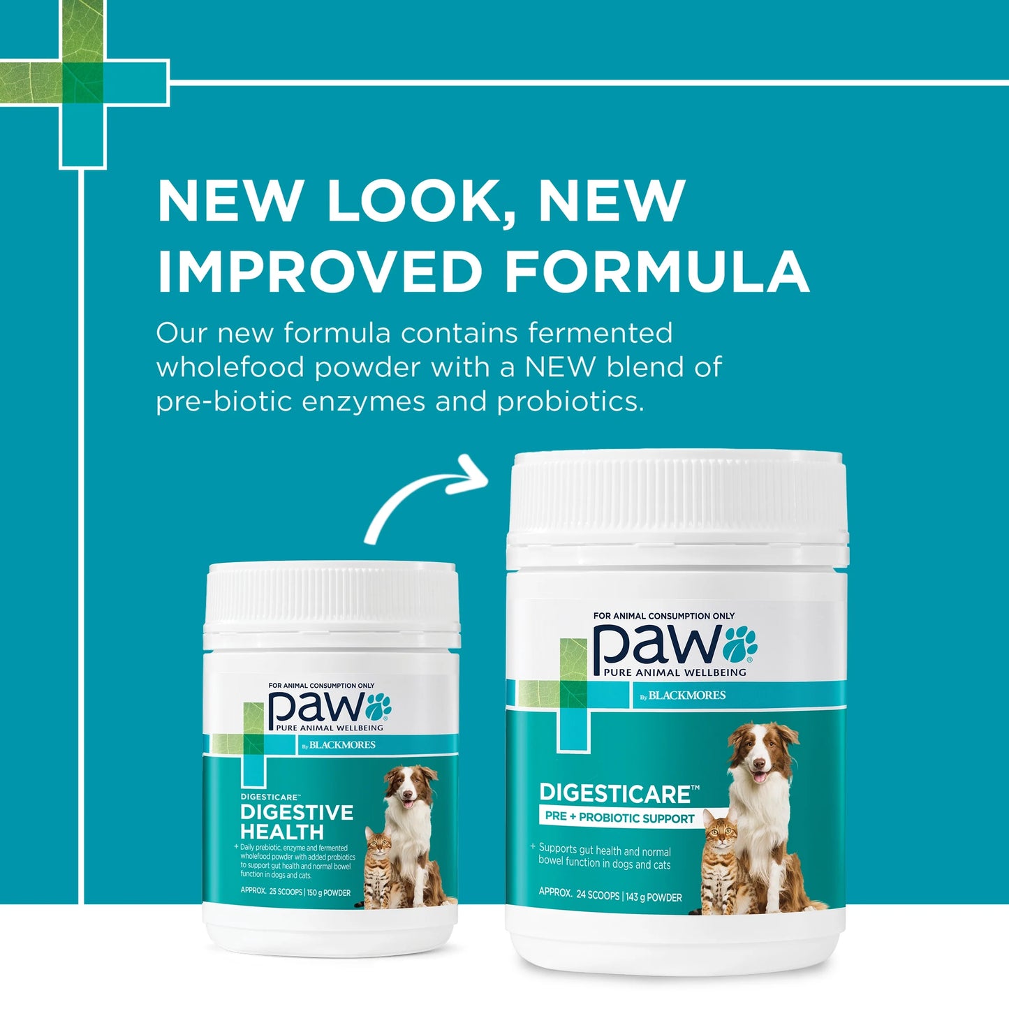 PAW - DigestiCare Pre + Probiotic Powder Digestive Supplement for Dogs & Cats 143g