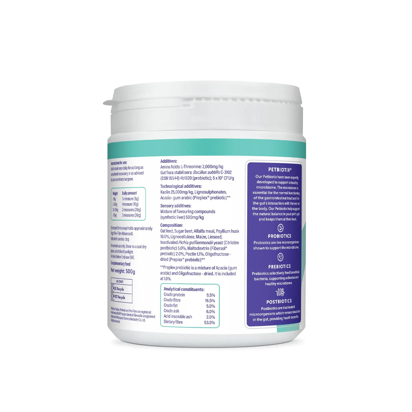 Protexin - PRO-FIBRE ADVANCED (Digestive Supplement for Dogs) 500g