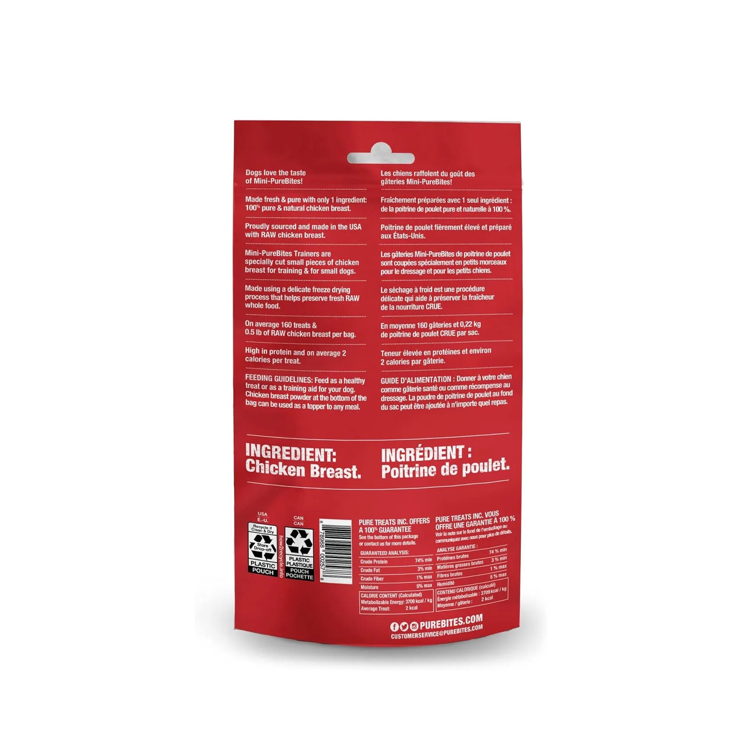 PureBites - Freeze Dried Mini Training Treats - Chicken Breast 60g