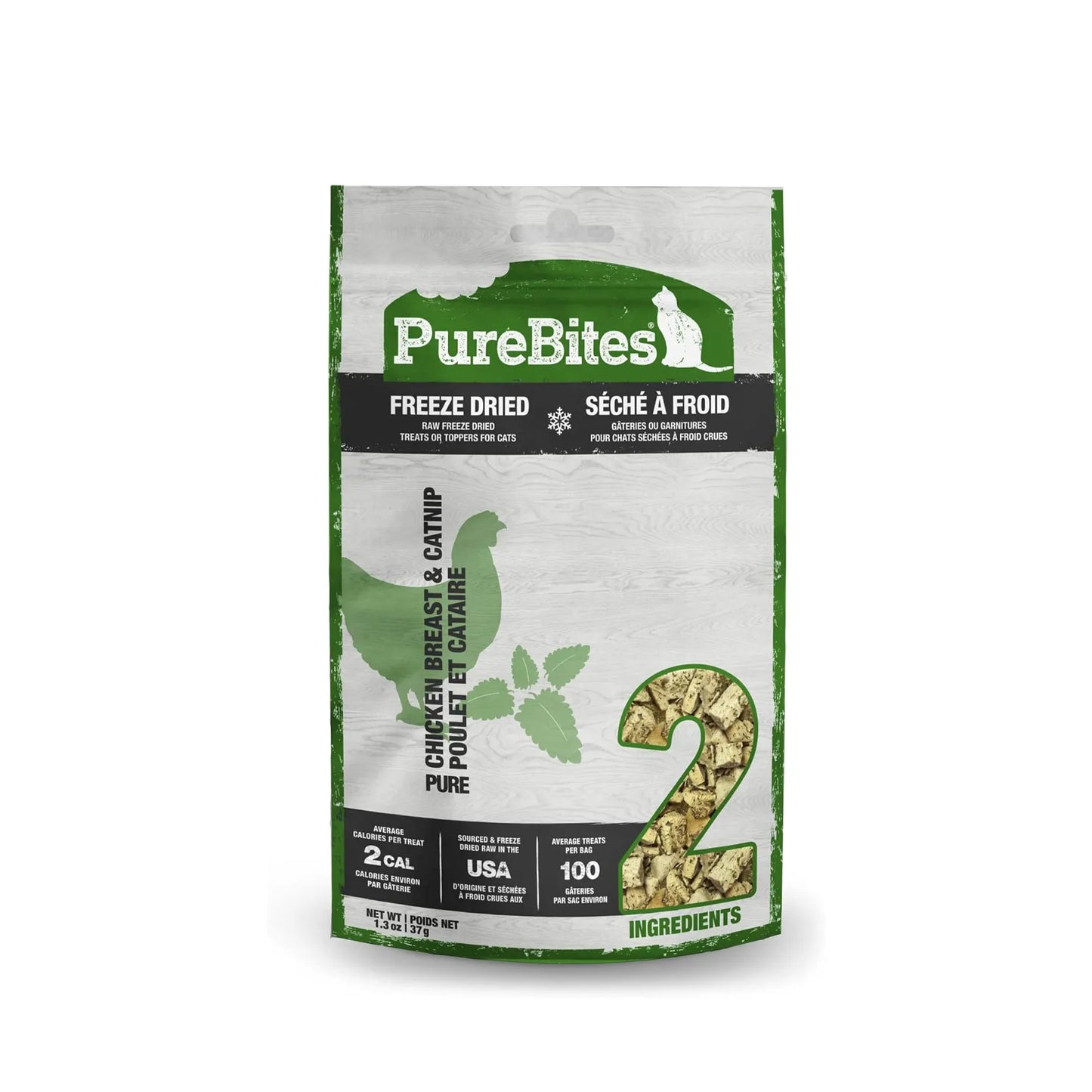 PureBites Freeze Dried Cat Treats - Chicken Breast & Catnip 37g