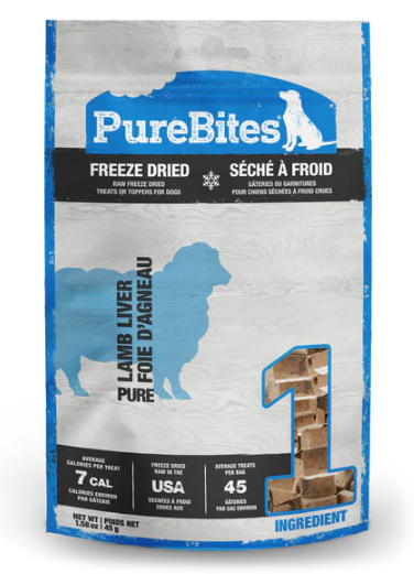 PureBites Freeze Dried Dog Treats - Lamb Liver