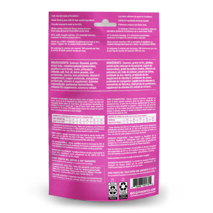 PureBites Freeze Dried Food Toppers For Cats - Salmon 69g