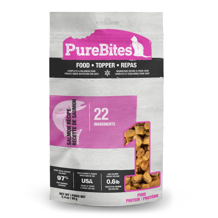 PureBites Freeze Dried Food Toppers For Cats - Salmon 69g