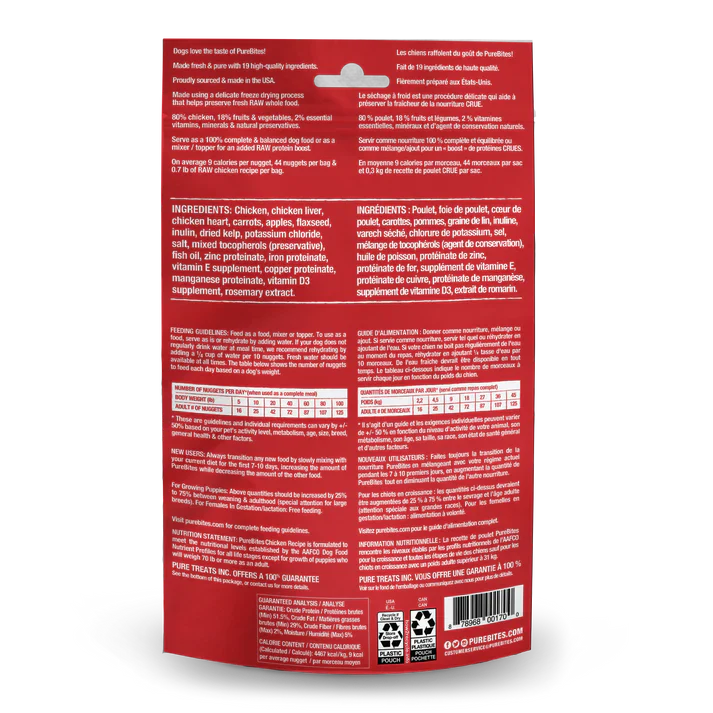 PureBites Freeze Dried Food Toppers For Dogs - Chicken 85g