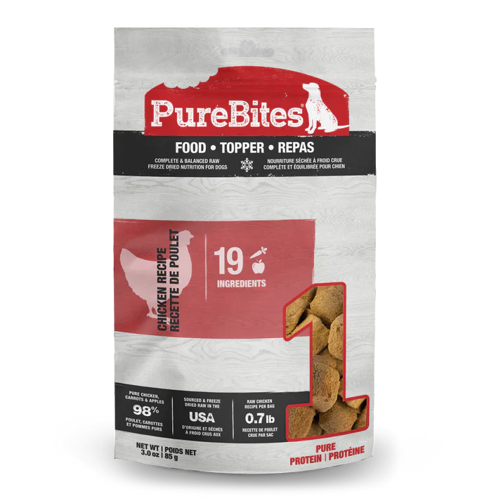 PureBites Freeze Dried Food Toppers For Dogs - Chicken 85g