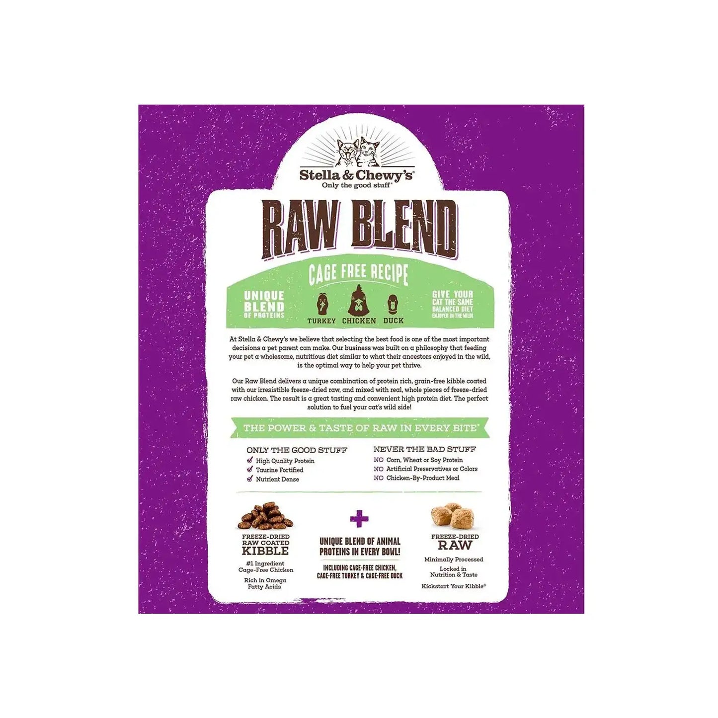 Stella & Chewy's - Freeze Dried Raw Blend Kibble for Cats (Cage Free Recipe)