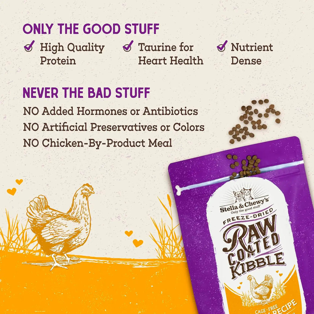 Stella & Chewy's - Freeze Dried Raw Coated Kibble for Cats (Cage-Free Chicken Recipe)