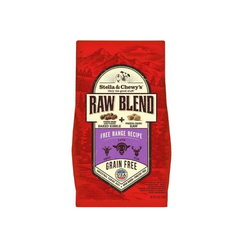 Raw Blend Free Range Recipe delivers a unique combination of protein rich, grain-free baked kibble coated with our irresistible freeze-dried raw, and mixed with real, whole pieces of freeze-dried raw lamb. The result is a great tasting and convenient high protein diet. The perfect solution to fuel your pet’s wild side!