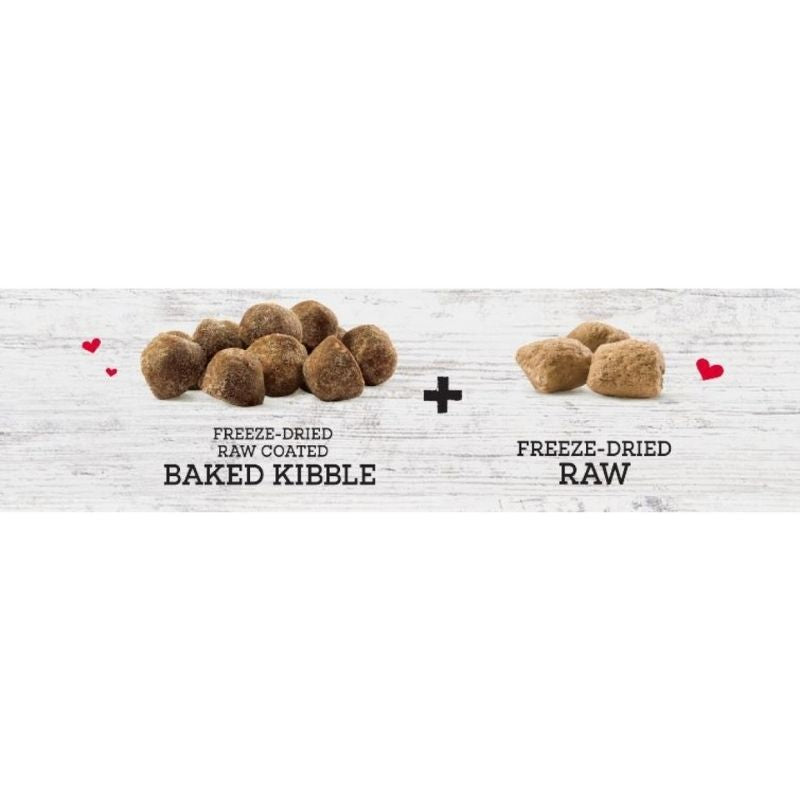 Raw Blend Free Range Recipe delivers a unique combination of protein rich, grain-free baked kibble coated with our irresistible freeze-dried raw, and mixed with real, whole pieces of freeze-dried raw lamb. The result is a great tasting and convenient high protein diet. The perfect solution to fuel your pet’s wild side!