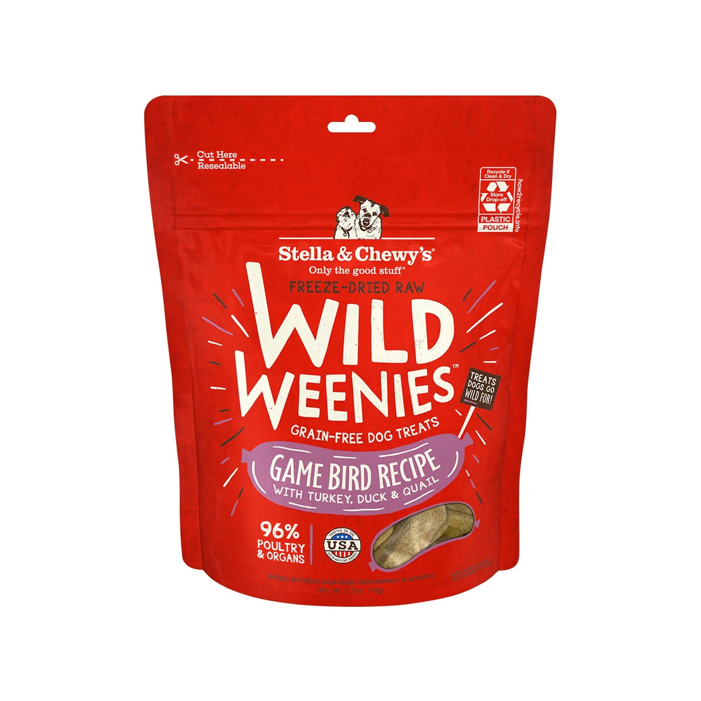 Stella & Chewy's Freeze-Dried Raw Wild Weenies Dog Treats - Game Bird Recipe 3.25oz