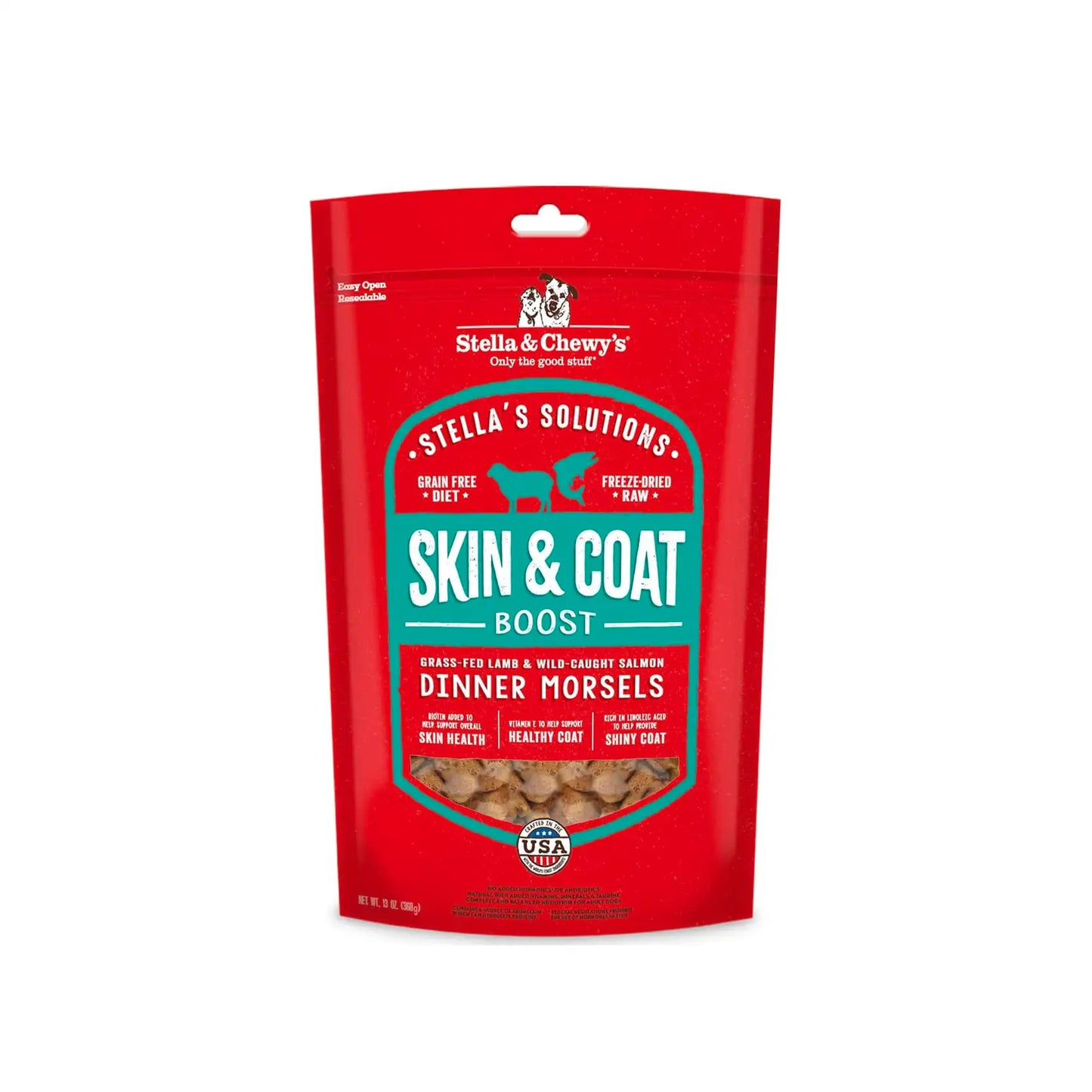 Stella’s Solutions Skin & Coat Boost Grass-Fed Lamb & Wild-Caught Salmon Dinner Morsels f