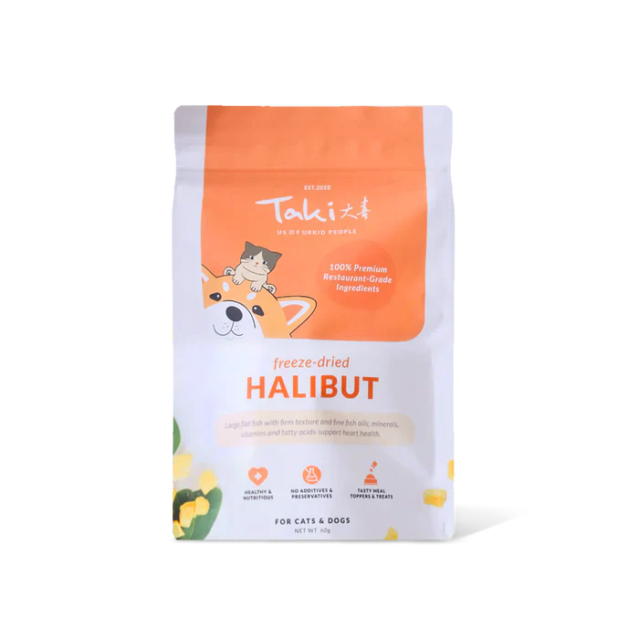 Taki Freeze Dried Treats for Dogs & Cats - Canadian Halibut 60g