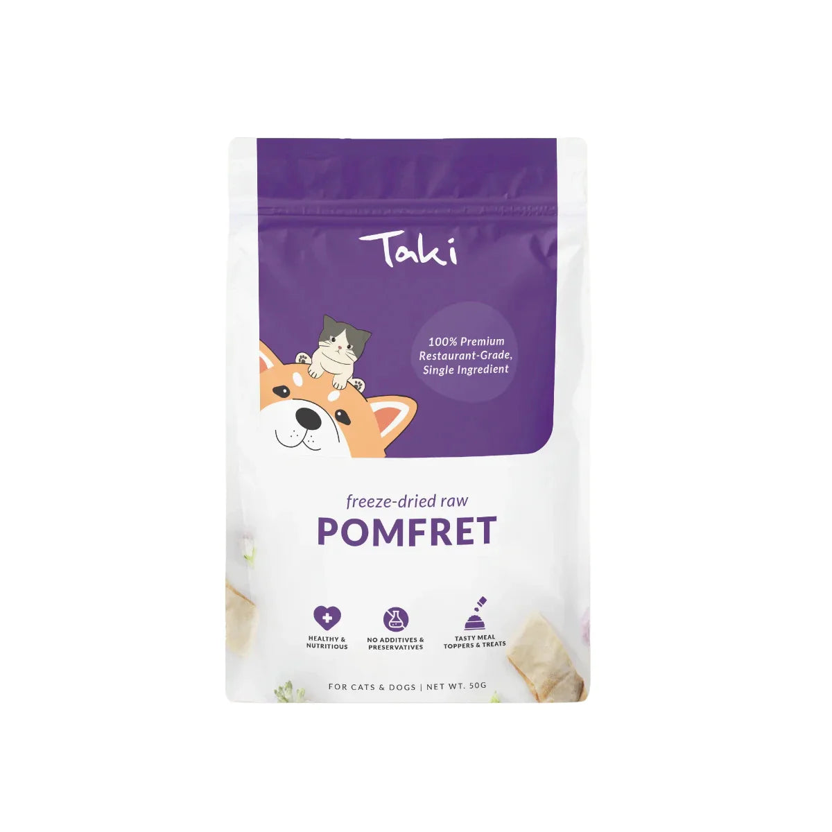 Taki Freeze Dried Treats for Dogs & Cats - Golden Pomfret 50g