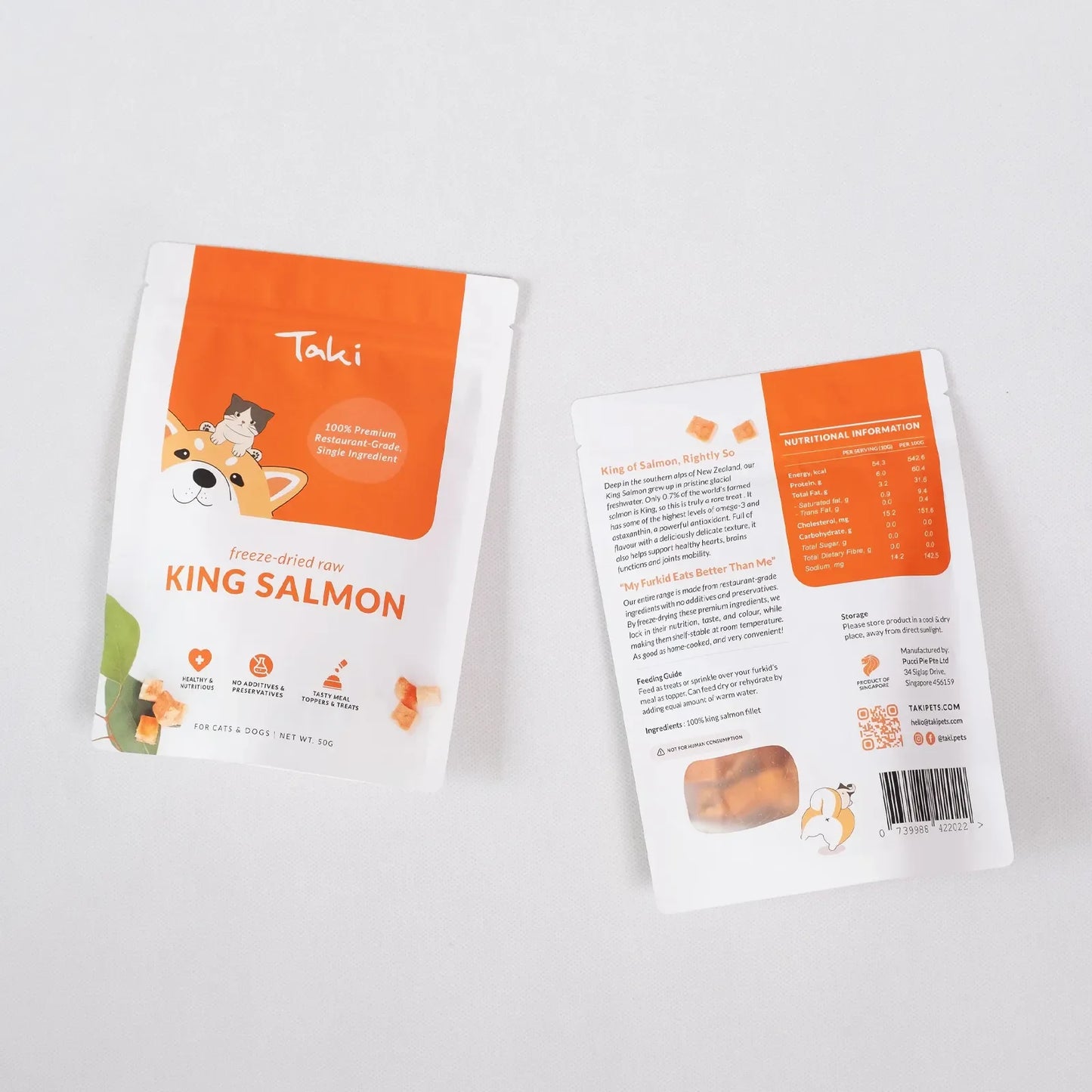 Taki Freeze Dried Treats for Dogs & Cats - King Salmon 50g