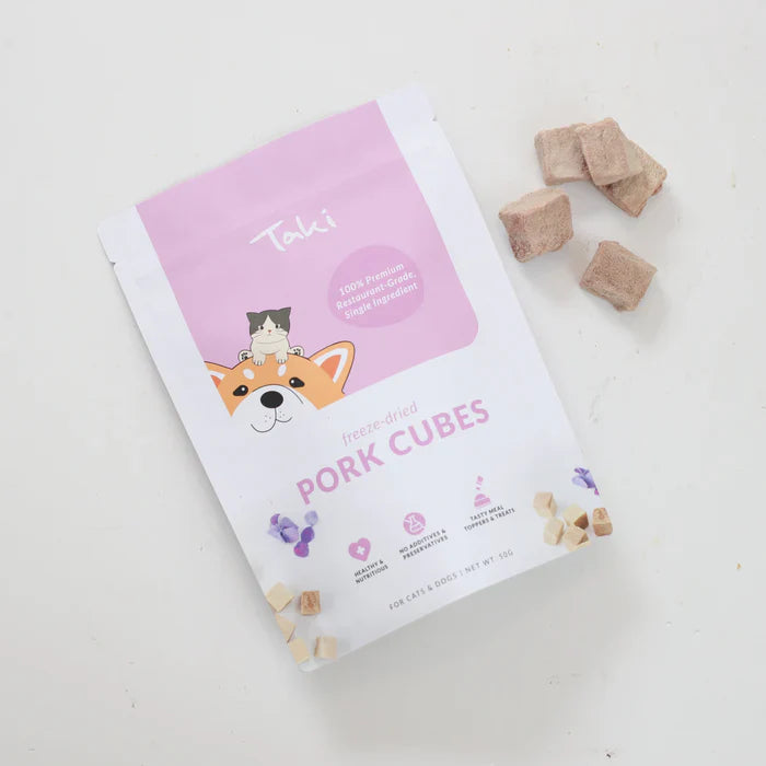 Taki Freeze Dried Treats for Dogs & Cats - Pork Cubes 50g