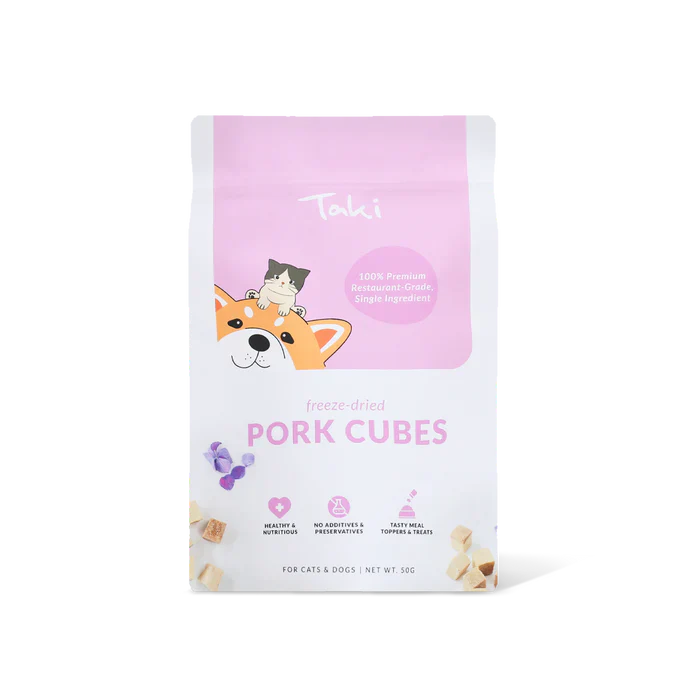Taki Freeze Dried Treats for Dogs & Cats - Pork Cubes 50g
