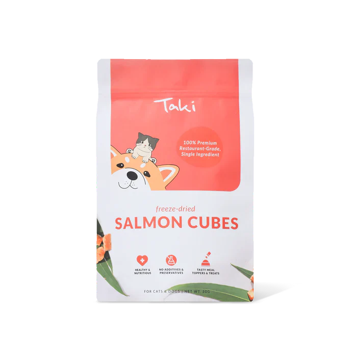 Taki Freeze Dried Treats for Dogs & Cats - Salmon Cubes 50g