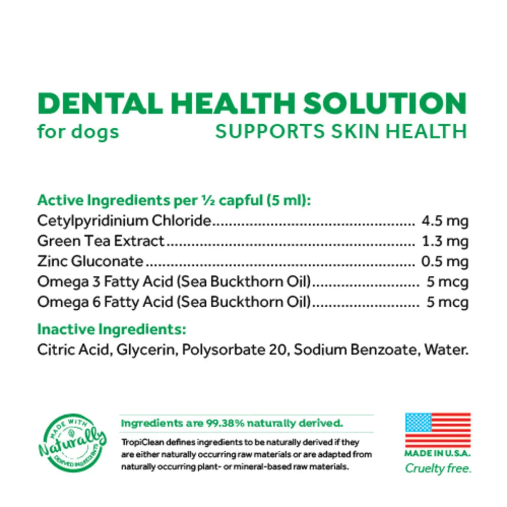 TropiClean - Fresh Breath Dental Health Solution For Dogs (Supports Skin Health)