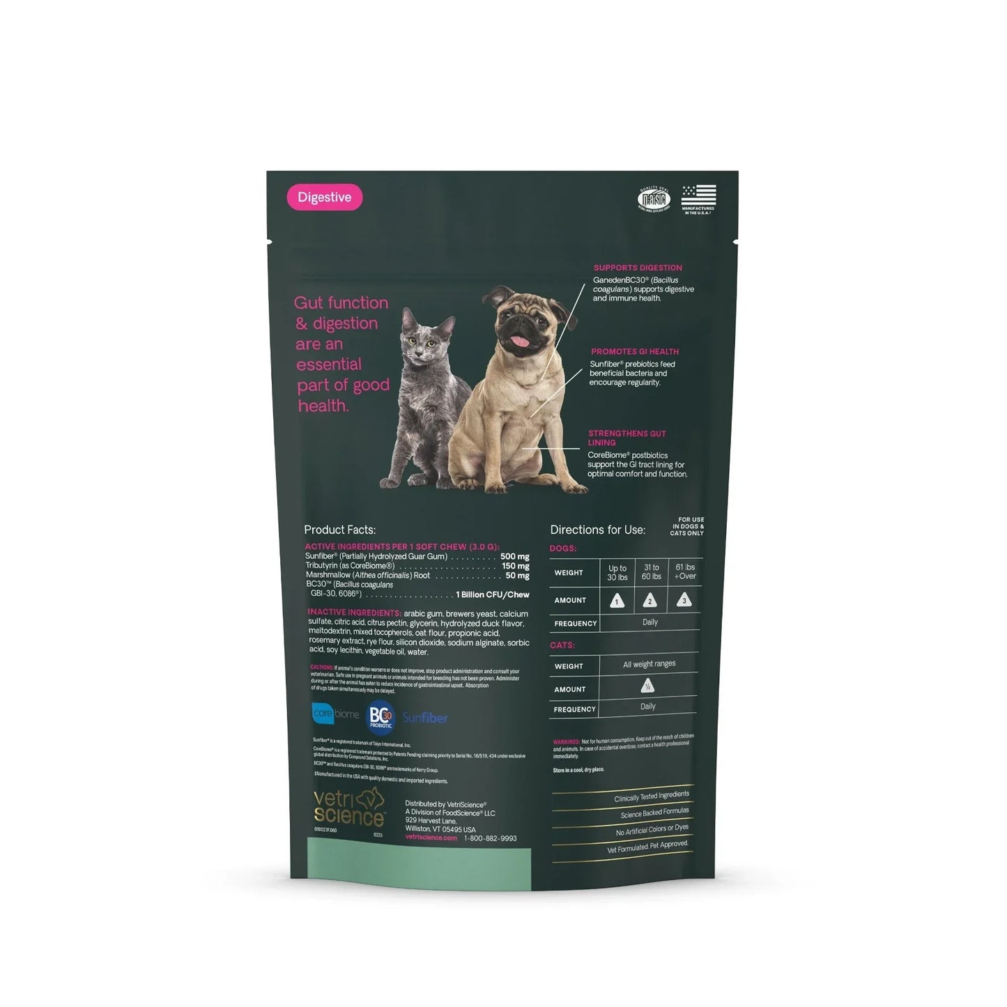 VetriScience - GI Balance PRO Bite-Sized Chews (Digestive Supplements for Dogs & Cats) 60 Chews