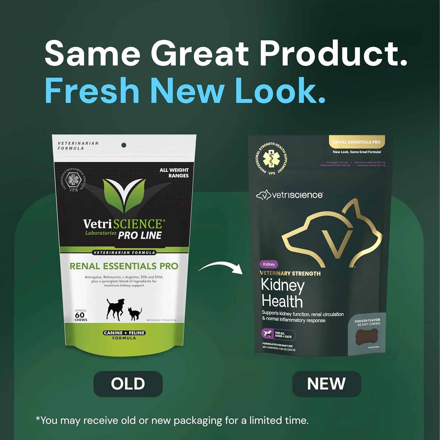 VetriScience - Renal Essentials Pro Bite Sized Chews (Kidney Supplements for Dogs & Cats) 60 Chews