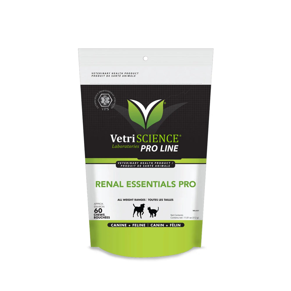 VetriScience - Renal Essentials Pro (Canine + Feline Kidney Supplement) Bite Sized Chews (60 Chews)