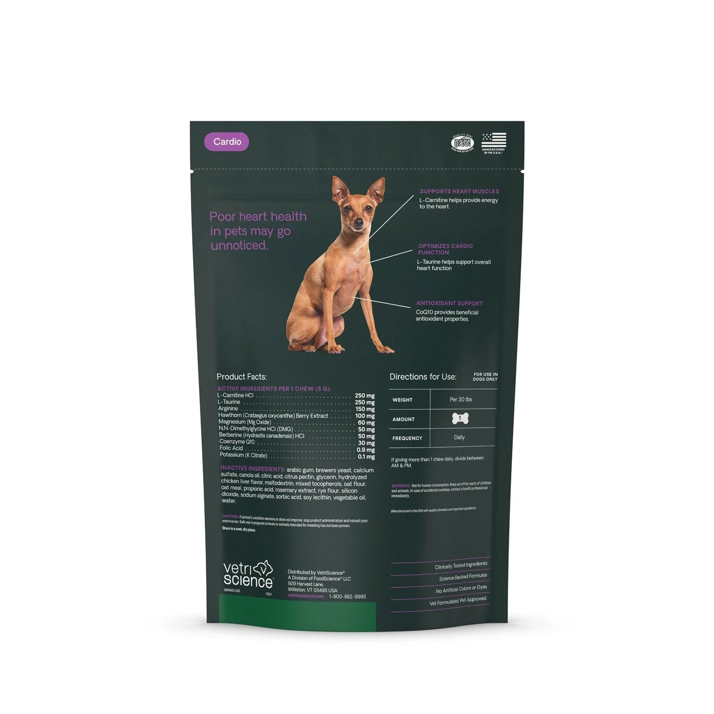 VetriScience - Vetri Cardio Canine Bite-Sized Chews (Heart Supplement for Dogs) 60 Chews