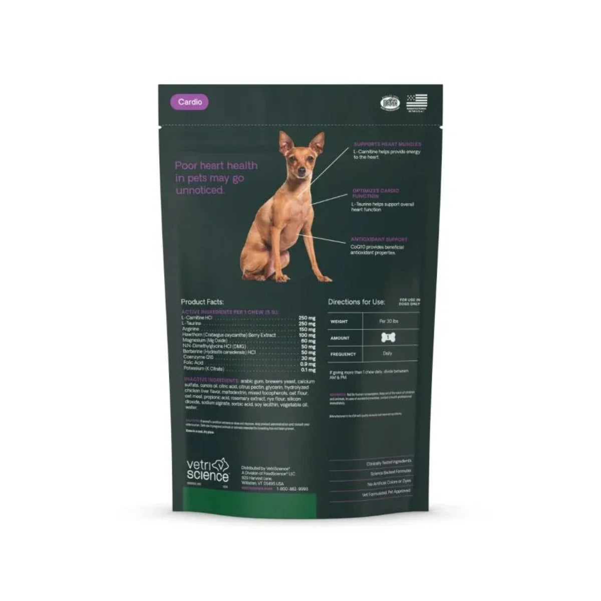 VetriScience - Vetri Cardio Canine Bite-Sized Chews (Heart Supplement for Dogs) 60 Chews