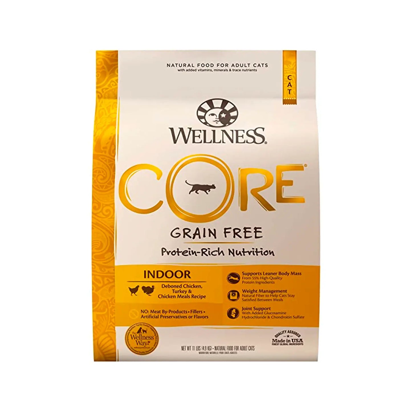 Wellness CORE - Grain Free Cat Food - Indoor Deboned Chicken, Turkey & Chicken Meal