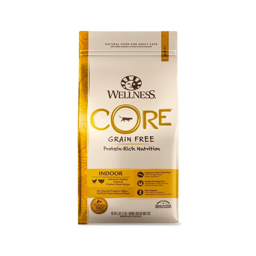 Wellness CORE - Grain Free Cat Food - Indoor Deboned Chicken, Turkey & Chicken Meal