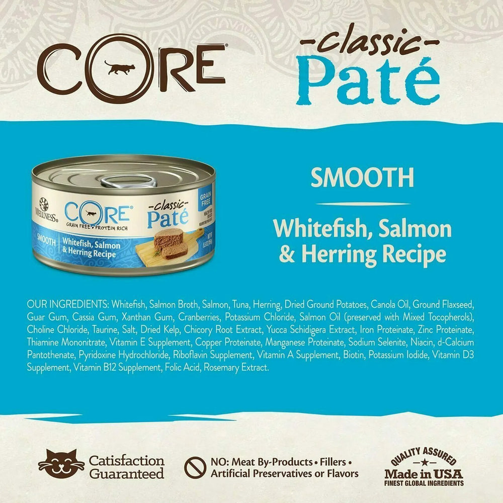 Wellness CORE Grain Free Cat Canned Food - Whitefish, Salmon & Herring 5.5oz