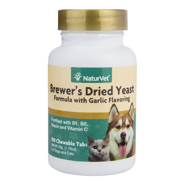 NaturVet - Brewer Dried Yeast Garlic Tablets for Dogs & Cats [EXP: AUG 2024]